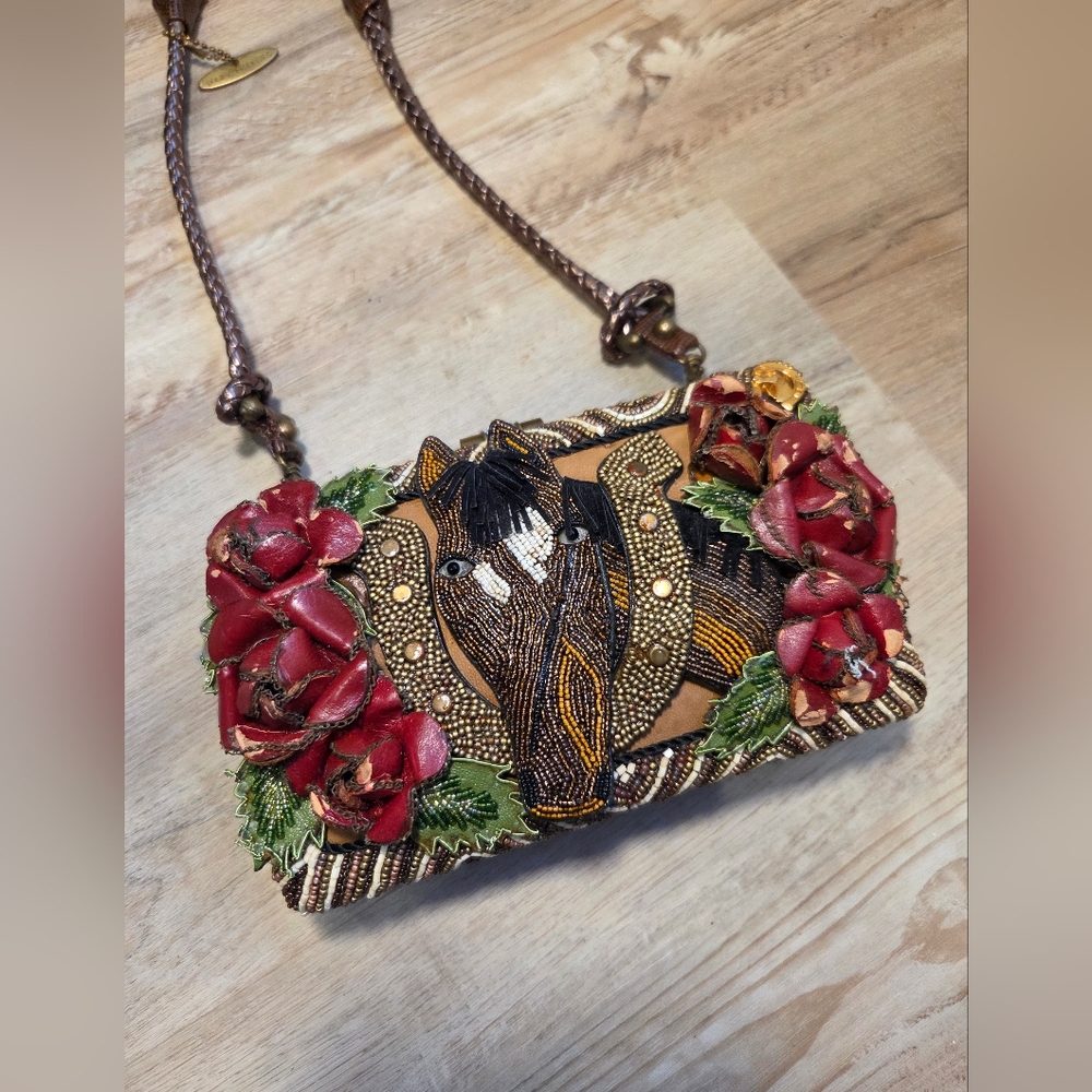 SOLD Mary Frances Vintage Horse Clutch Bag Beaded